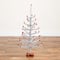 3ft. Artificial Retro Silver Tinsel Christmas Tree with 45 Red Mini Ornament Balls and Wooden Base